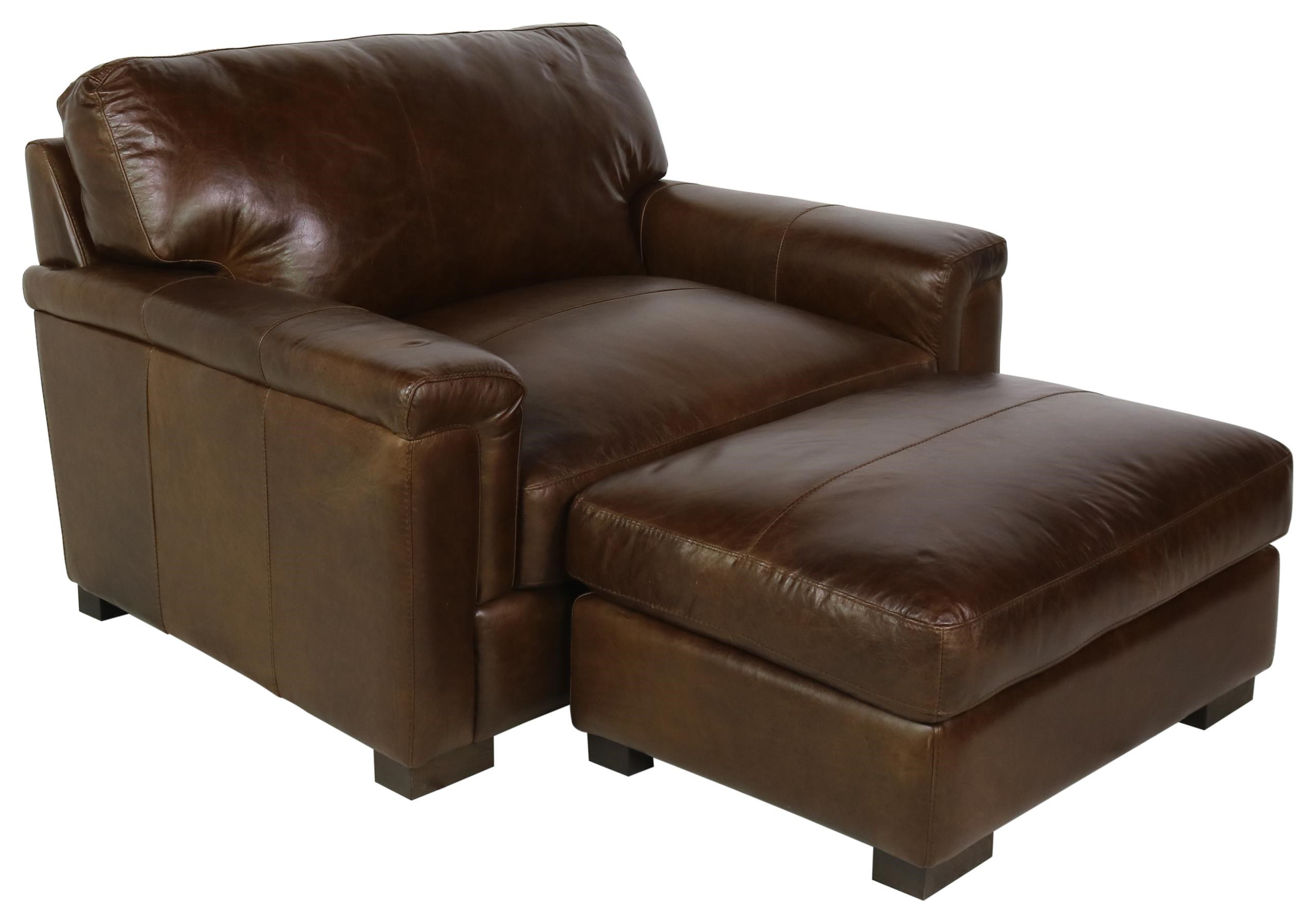 Giovanni Leather Gio Collection Chair and Ottoman Sprintz